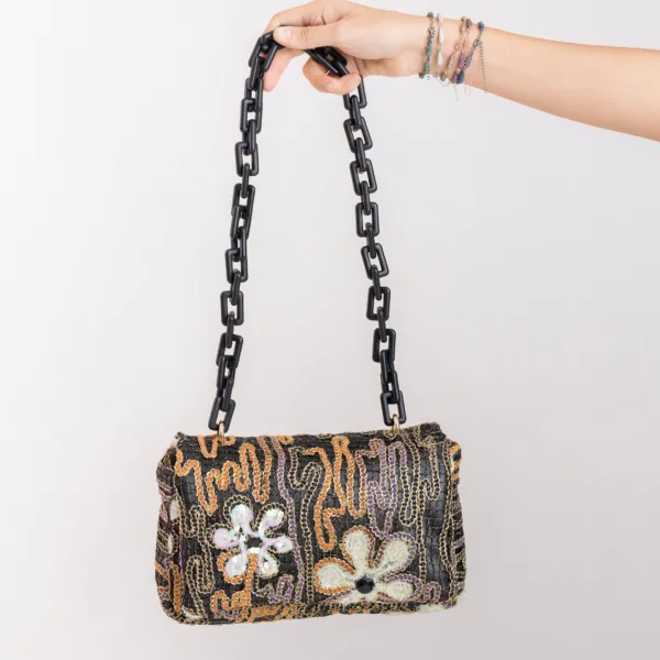 EMBROIDERED FLOWER BAG