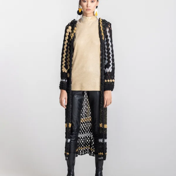 VENUS LAMINATED CARDIGAN-LONG
