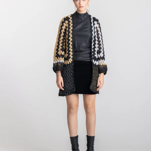 VENUS LAMINATED CARDIGAN-SHORT
