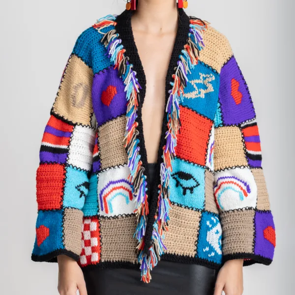 FRINGED HANDMADE CARDIGAN