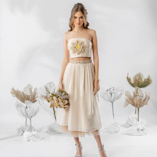 "AEGA" CORSET AND SKIRT WITH VEIL