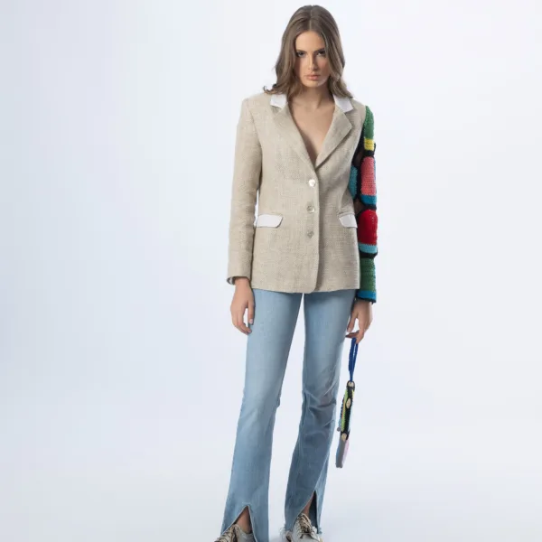 “OLD FASHIONED” BLAZER WITH HANDMADE SLEEVE