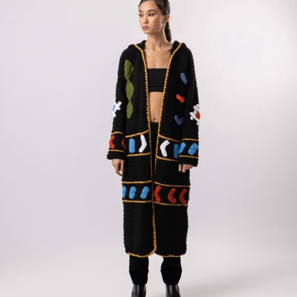 “PIN” HANDMADE LONG CARDIGAN