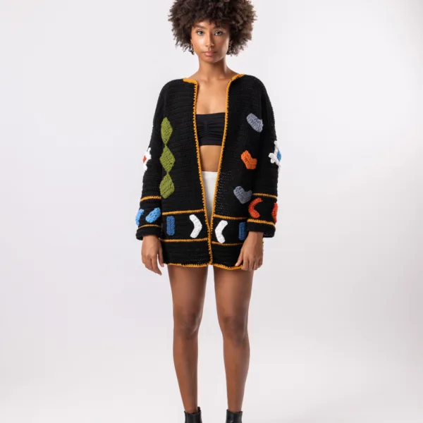 “PIN” HANDMADE SHORT CARDIGAN