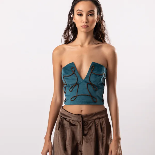 “INTERSECTION” HANDMADE VELVET CORSET