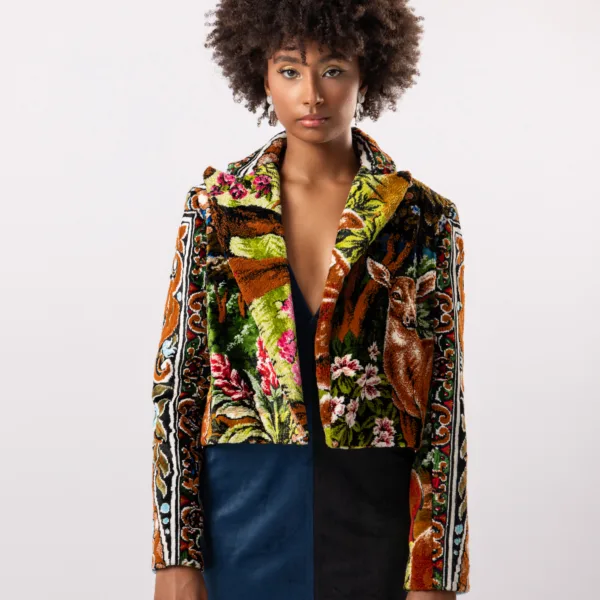 BASHAQUES “DEER” PATTERN SILK CARPET JACKET
