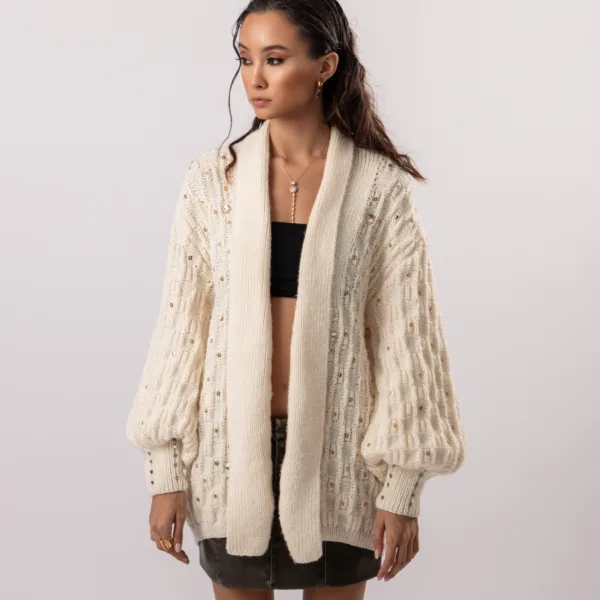 “OVERLOADING” HANDMADE SWAROVSKI CARDIGAN