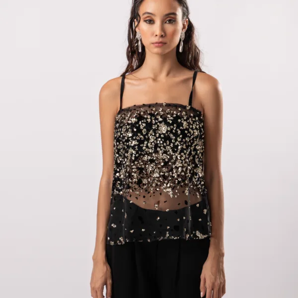 “QUEEN’S GAMBIT” VELVET GOLD TOP