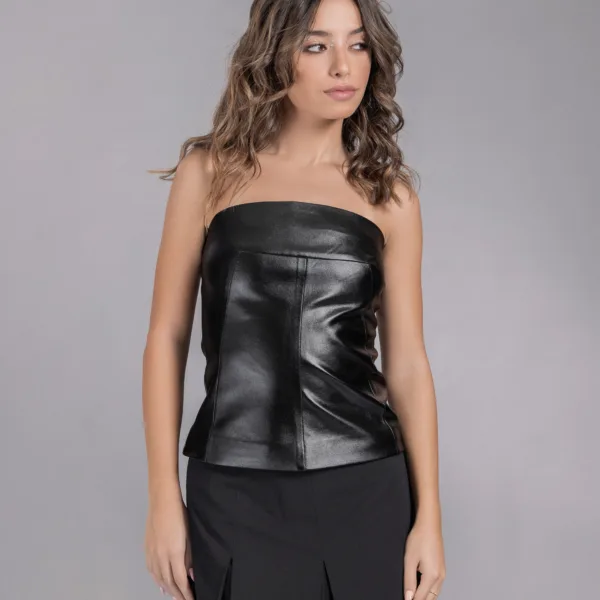 “THE SHOW GIRL” BUSTIER TOP -BLACK