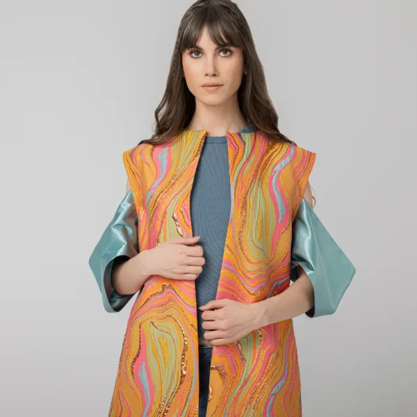 “GATE” JACQUARD GILET SHORT