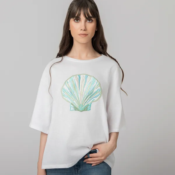 “SHELL” WHITE TEE