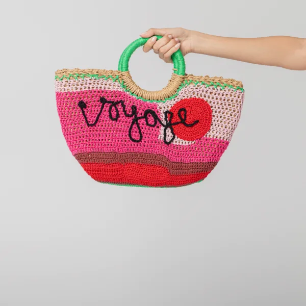 “VOYAGE” STRAW BAG MIDI