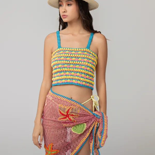 “VACATION” CROCHET TOP