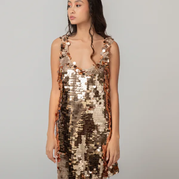 “ECLIPSE” SEQUIN DRESS -GOLD