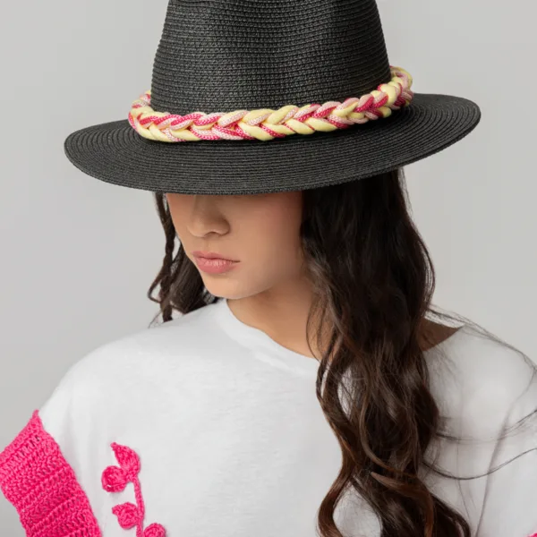 “CABANA” STRAW HAT - BLACK
