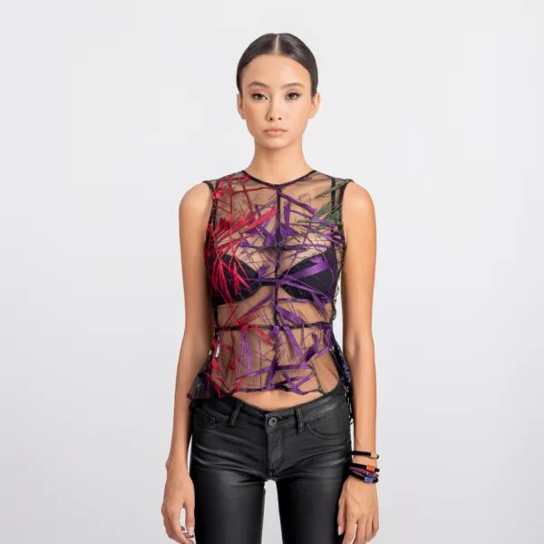 “STAR LIGHT ”TULLE TOP