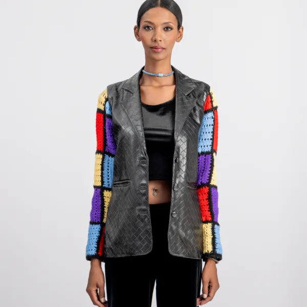 “DUSK” LEATHER BLAZER - MULTICOLOR
