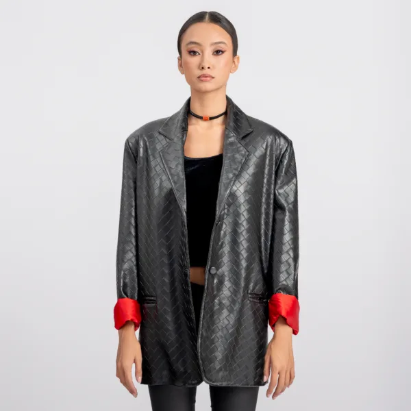 “HALO” LEATHER BLAZER