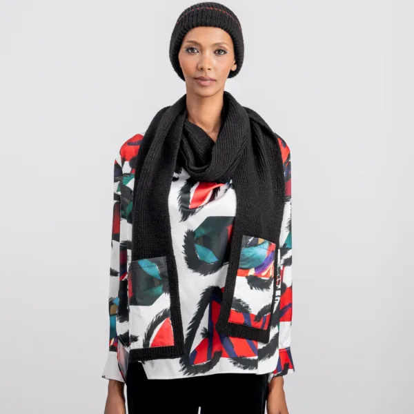 “FEATHER EYE” PRINTED SCARF