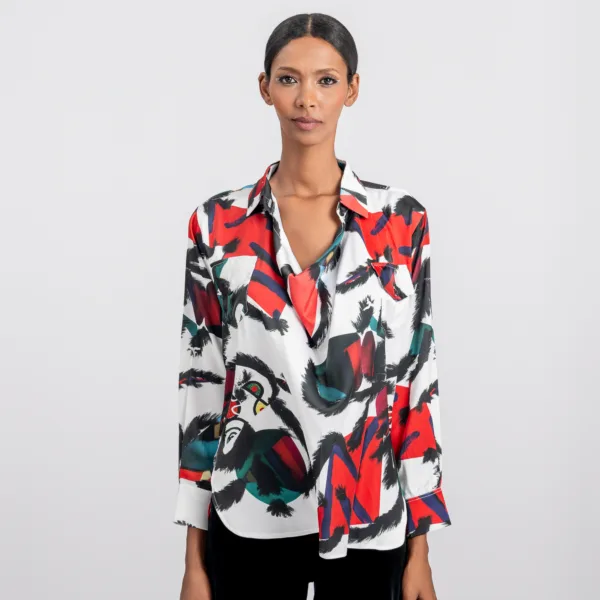 “FEATHER EYE” PRINTED SHIRT