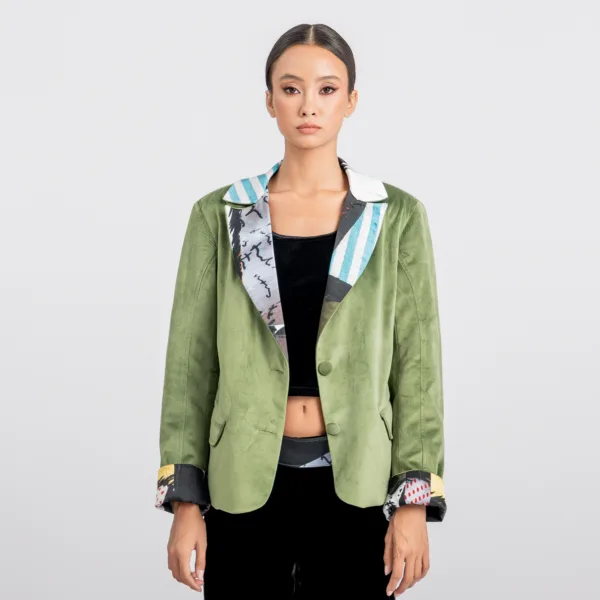 “STRIPED LETTERS” PRINTED BLAZER