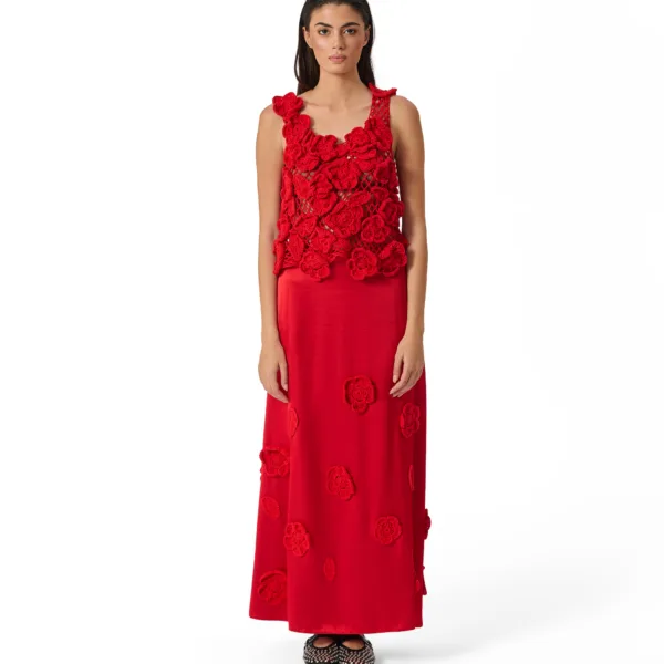 "SKYE" TOP & SKIRT SET RED