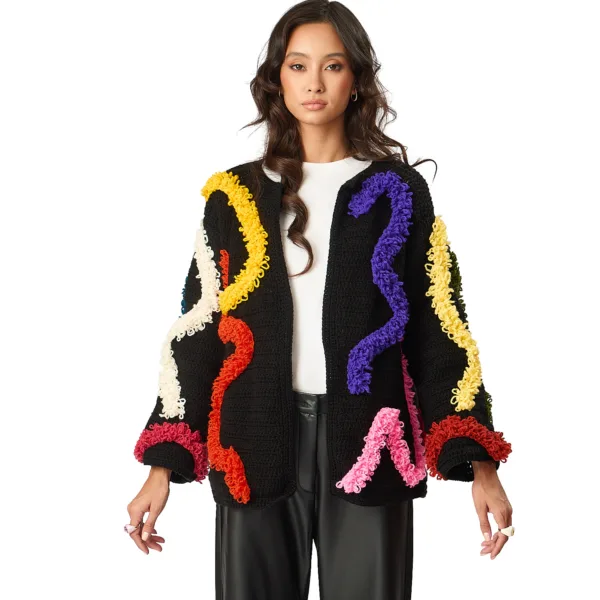 PUFF CARDIGAN SHORT- MULTICOLORED