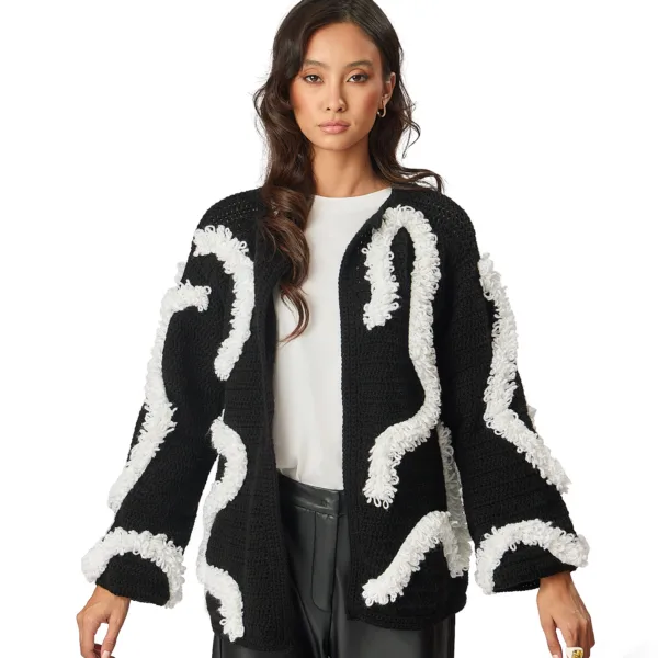 PUFF CARDIGAN SHORT- WHITE