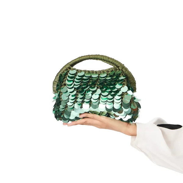 OLIVE SEQUINED BAG