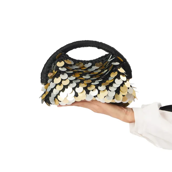 BLACK SEQUINED BAG