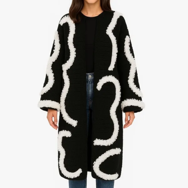 PUFF CARDIGAN LONG - WHITE