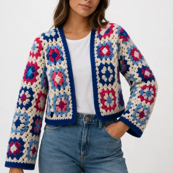 “CARRE AU CARRE ” BOMBER CARDIGAN