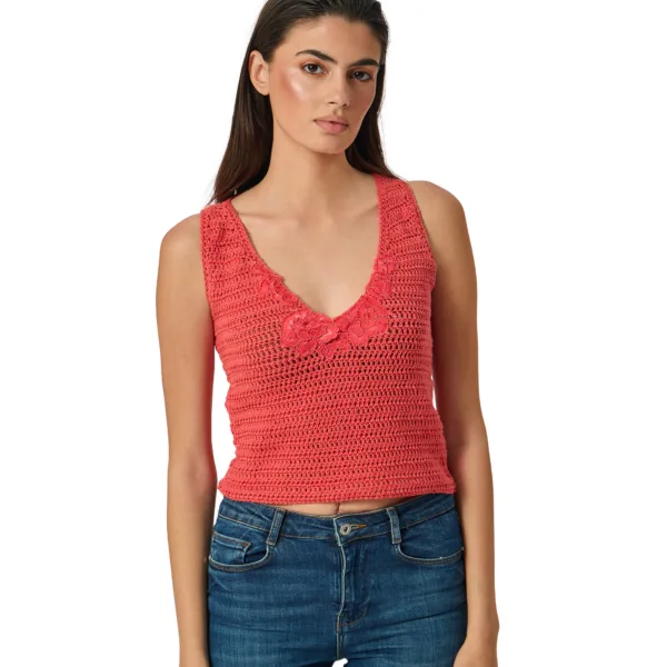 “LACE” TOP -CORAIL