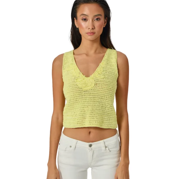 “LACE” TOP - PALE YELLOW