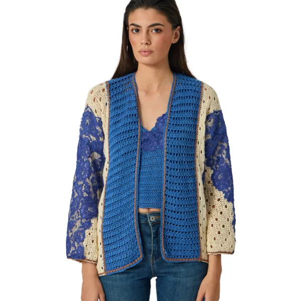 “LACE” CARDIGAN - BLUE