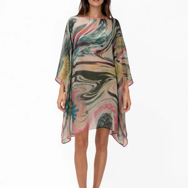 "EVERGREEN" PRINTED PONCHO