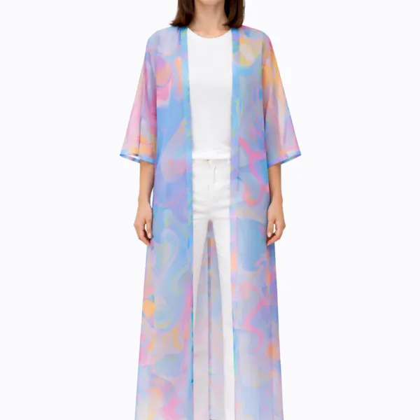 "WAVE" PRINTED KIMONO
