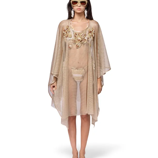 “GOLDEN LACE” PONCHO GOLD