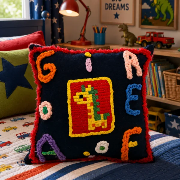 "GIRAFE" KIDS SQUARE CUSHION BY STITCH STUDIO - JANINEG