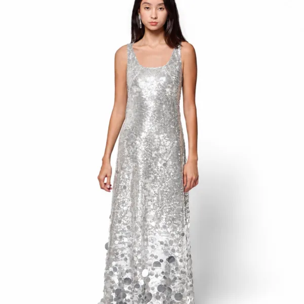 "SILVER ECLIPSE" SEQUINED DRESS