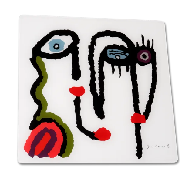 "SILENT DIALOGUE" CHEESE/CAKE OR CENTER PIECE PLATTER - IDEAL FOR GIFTING