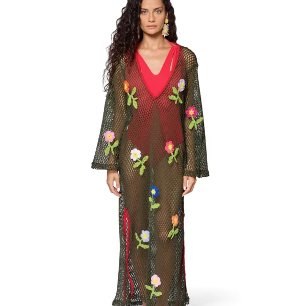 “OLIVE GREEN” COVER UP -LONG SLEEVES