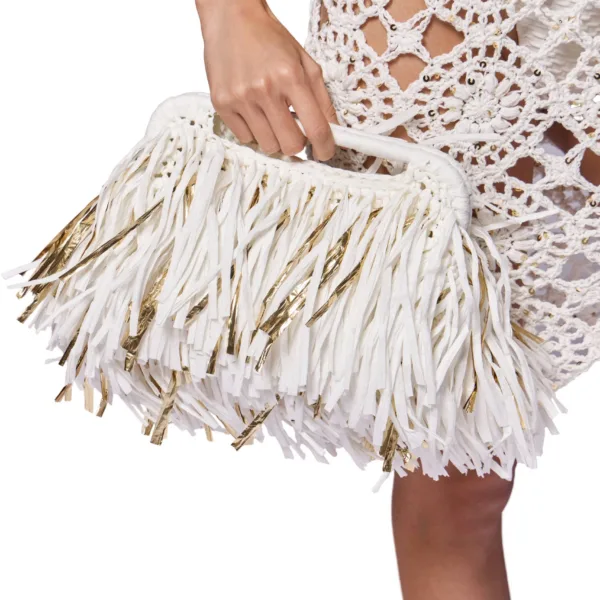 "CONFETTI IVORY" RAFFIA BAG