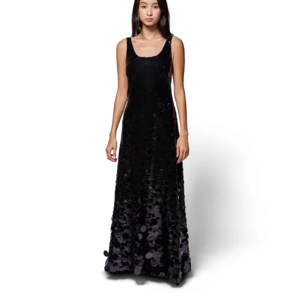 "CELESTE NOIR" SEQUINED DRESS