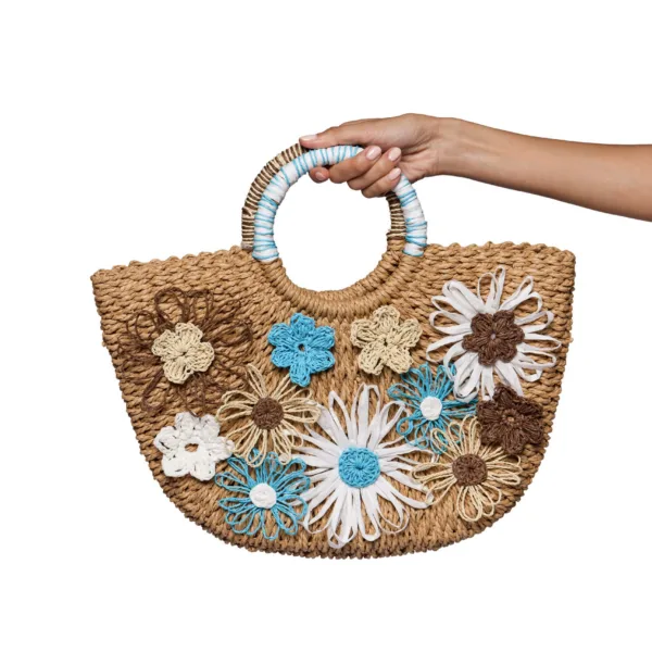 "COASTAL BLOOM" STRAW BAG