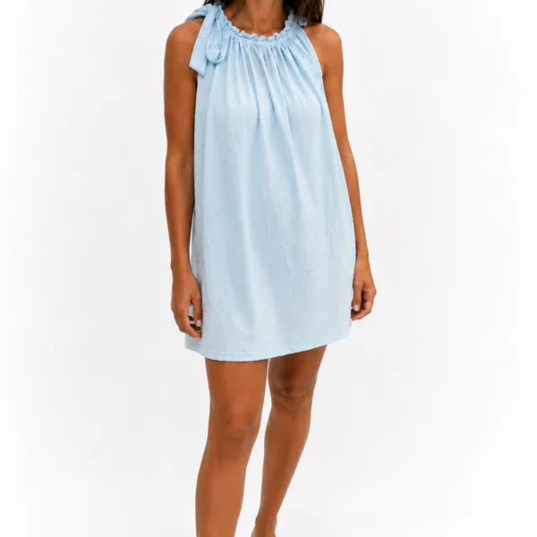 "BIANCA BOW" DRESS BLUE