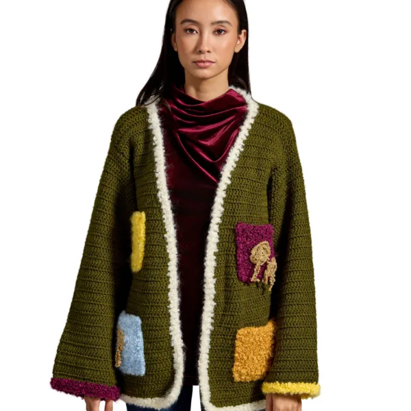“RETRO” HANDMADE SHORT CARDIGAN